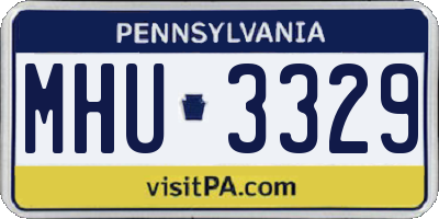 PA license plate MHU3329