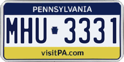 PA license plate MHU3331