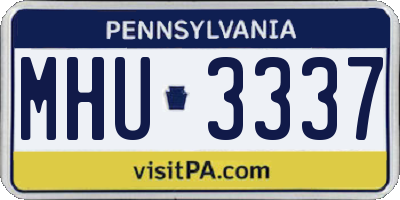 PA license plate MHU3337