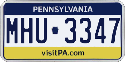 PA license plate MHU3347