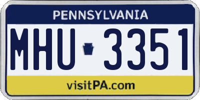 PA license plate MHU3351