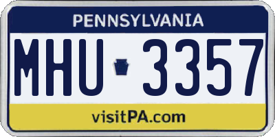 PA license plate MHU3357