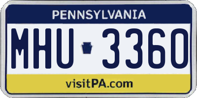 PA license plate MHU3360