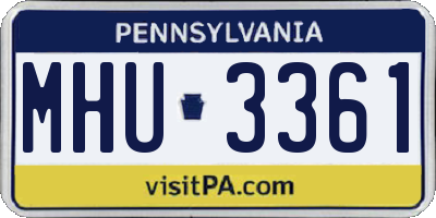 PA license plate MHU3361
