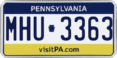 PA license plate MHU3363