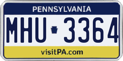 PA license plate MHU3364