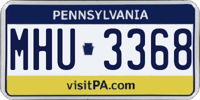PA license plate MHU3368