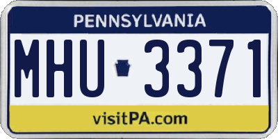 PA license plate MHU3371
