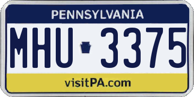 PA license plate MHU3375
