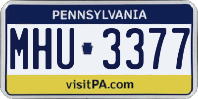 PA license plate MHU3377