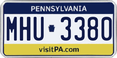 PA license plate MHU3380