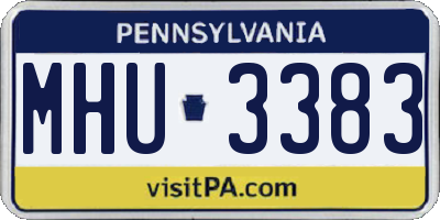PA license plate MHU3383