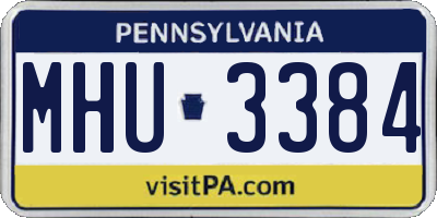 PA license plate MHU3384