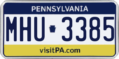 PA license plate MHU3385