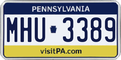 PA license plate MHU3389
