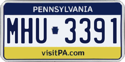 PA license plate MHU3391