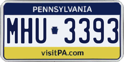 PA license plate MHU3393