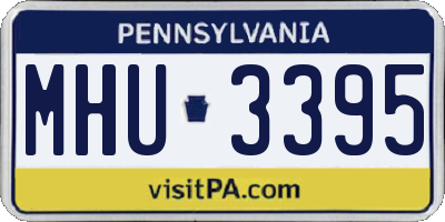 PA license plate MHU3395