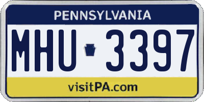 PA license plate MHU3397