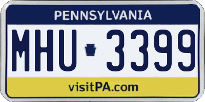 PA license plate MHU3399