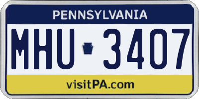 PA license plate MHU3407
