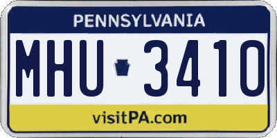 PA license plate MHU3410