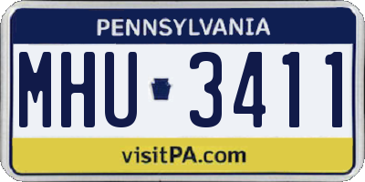 PA license plate MHU3411