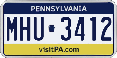 PA license plate MHU3412