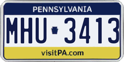 PA license plate MHU3413