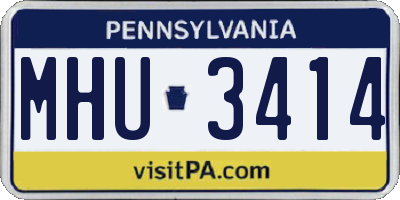PA license plate MHU3414