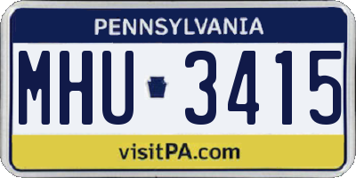 PA license plate MHU3415