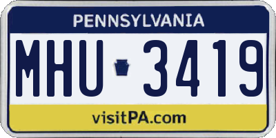PA license plate MHU3419