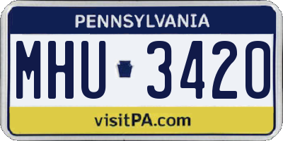 PA license plate MHU3420