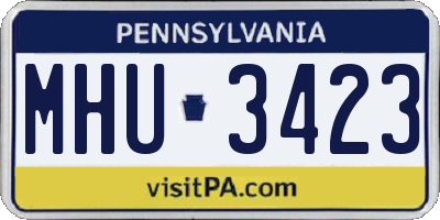 PA license plate MHU3423