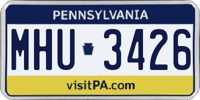 PA license plate MHU3426