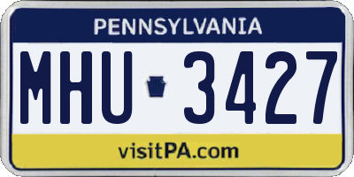 PA license plate MHU3427