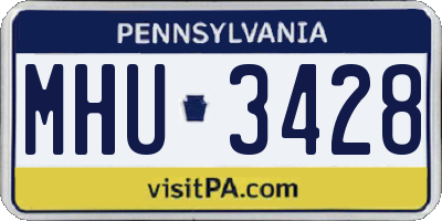 PA license plate MHU3428