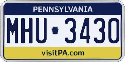 PA license plate MHU3430
