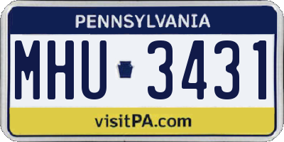PA license plate MHU3431