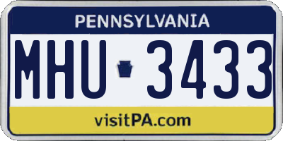 PA license plate MHU3433