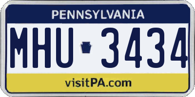 PA license plate MHU3434