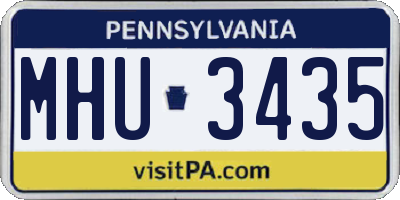 PA license plate MHU3435