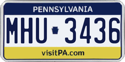 PA license plate MHU3436