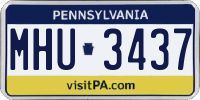 PA license plate MHU3437