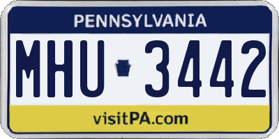 PA license plate MHU3442