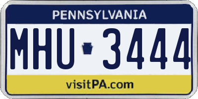 PA license plate MHU3444