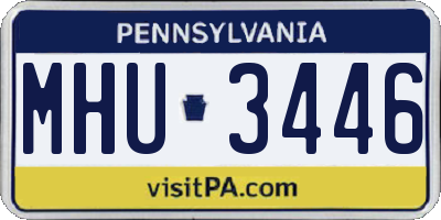 PA license plate MHU3446