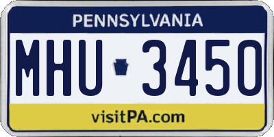PA license plate MHU3450