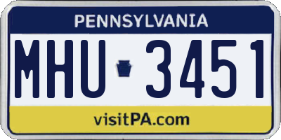 PA license plate MHU3451