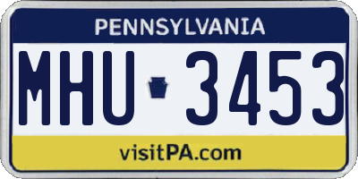 PA license plate MHU3453